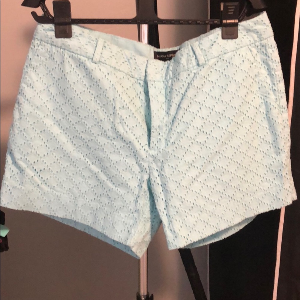 Sky blue crochet shorts